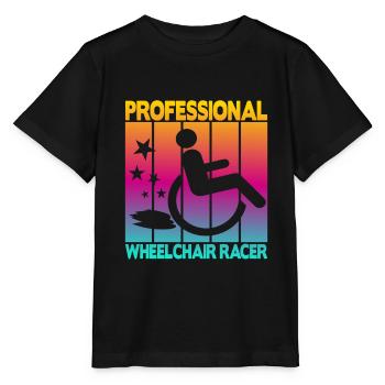 Coureur professionnel en fauteuil roulant - T-shirt bio MINI CREATOR Stanley/Stella Enfant - noir - Devant - Mikhail (115cm)
