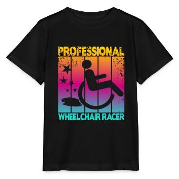 Coureur professionnel en fauteuil roulant - T-shirt bio MINI CREATOR Stanley/Stella Enfant - noir - Devant - Mikhail (115cm)
