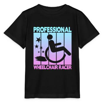 Coureur professionnel en fauteuil roulant - T-shirt bio MINI CREATOR Stanley/Stella Enfant - noir - Devant - Mikhail (115cm)
