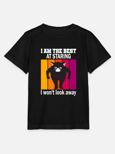Starrende Katze - Katzen Starren - Stanley/Stella Kinder T-Shirt MINI CREATOR - Schwarz