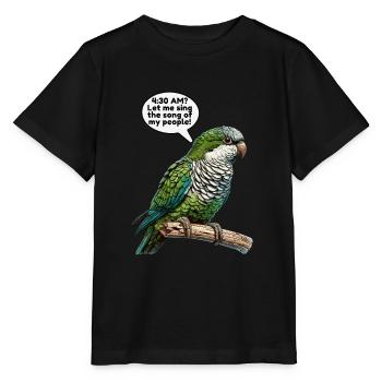 Quäker Papagei Mönch Sittich - Stanley/Stella Kinder T-Shirt MINI CREATOR  - Schwarz - Vorne - Mikhail (115cm)