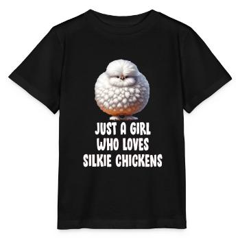 Silkie Chicken Fluffy Chickens Mädchen - Stanley/Stella Kinder T-Shirt MINI CREATOR  - Schwarz - Vorne - Mikhail (115cm)