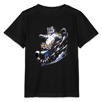 Snow Leopard Leopard White Leopard - Stanley/Stella MINI CREATOR Kids’ T-Shirt - black - Front - Mikhail (115cm)