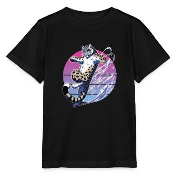 Snow Leopard Leopard White Leopard - Stanley/Stella MINI CREATOR Kids’ T-Shirt - black - Front - Mikhail (115cm)