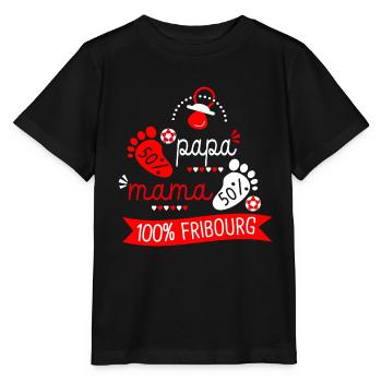 Geburt Fußballfans Fribourg - Stanley/Stella Kinder T-Shirt MINI CREATOR  - Schwarz - Vorne - Mikhail (115cm)