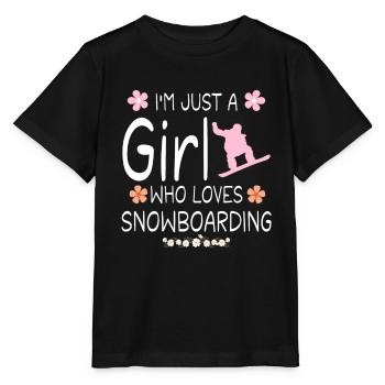 Ich bin nur ein Mädchen, das Snowboarden liebt - Stanley/Stella Kinder T-Shirt MINI CREATOR  - Schwarz - Vorne - Mikhail (115cm)
