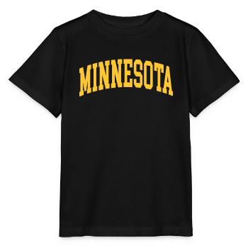 Minnesota gelb - Stanley/Stella Kinder T-Shirt MINI CREATOR  - Schwarz - Vorne - Mikhail (115cm)