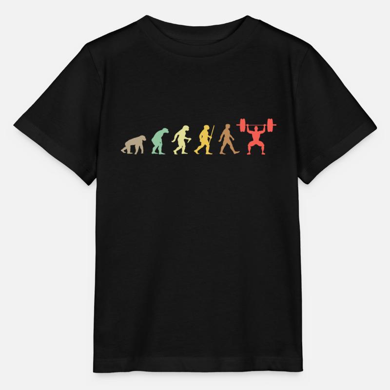 Powerlifting Retro Fitness Evolution Gym - Stanley/Stella Kinder T-Shirt MINI CREATOR  - Schwarz