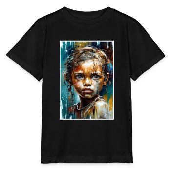 Abstract Sad Girl Unhappy People - Stanley/Stella MINI CREATOR Kids’ T-Shirt - black - Front - Mikhail (115cm)