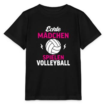 Echte Mädchen Spielen Volleyball - Stanley/Stella Kinder T-Shirt MINI CREATOR  - Schwarz - Vorne - Mikhail (115cm)