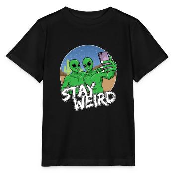 Alien Handy Selfie - Stanley/Stella Kinder T-Shirt MINI CREATOR  - Schwarz - Vorne - Mikhail (115cm)