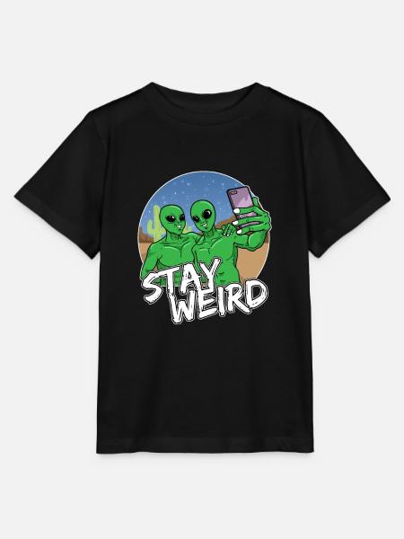 Alien Handy Selfie - Stanley/Stella Kinder T-Shirt MINI CREATOR - Schwarz