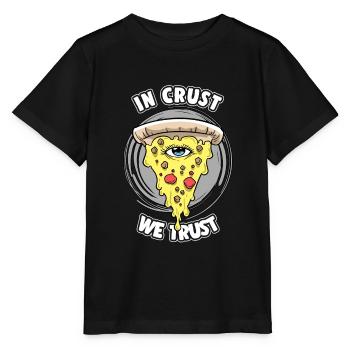 Pizza All-Seeing Eye In Crust en qui nous avons confiance - T-shirt bio MINI CREATOR Stanley/Stella Enfant - noir - Devant - Mikhail (115cm)