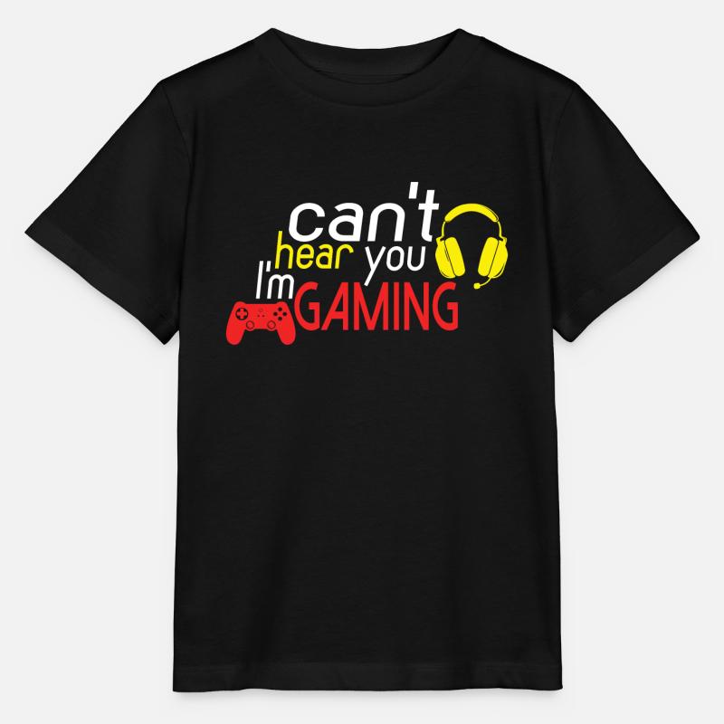Je ne vous entends pas, je joue ! - T-shirt bio MINI CREATOR Stanley/Stella Enfant - noir