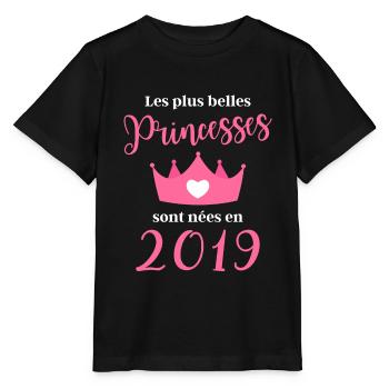 Les plus belles princesses sont nées en 2019 - T-shirt bio MINI CREATOR Stanley/Stella Enfant - noir - Devant - Mikhail (115cm)