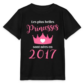Les plus belles princesses sont nées en 2017 - T-shirt bio MINI CREATOR Stanley/Stella Enfant - noir - Devant - Mikhail (115cm)