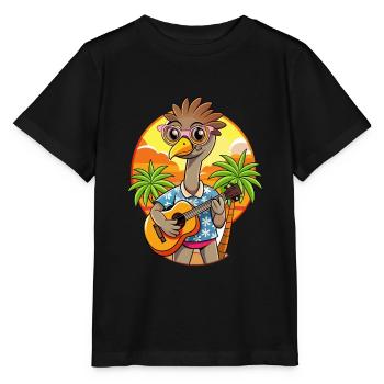 Lustige Straußen-Cartoon-Sommer-Strand-Sonnenbrille - Stanley/Stella Kinder T-Shirt MINI CREATOR  - Schwarz - Vorne - Mikhail (115cm)