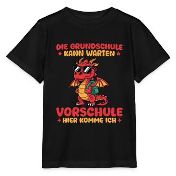Vorschule Einschulung Drache Vorschulkind - Stanley/Stella Kinder T-Shirt MINI CREATOR  - Schwarz - Vorne - Mikhail (115cm)