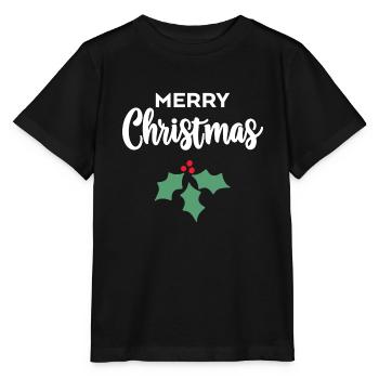 Merry Christmas Holly - Stanley/Stella MINI CREATOR Kids’ T-Shirt - black - Front - Mikhail (115cm)