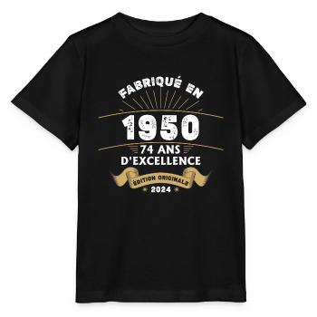 Made in 1950 74 Years of Original Excellence - Stanley/Stella MINI CREATOR Kids’ T-Shirt - black - Front - Mikhail (115cm)
