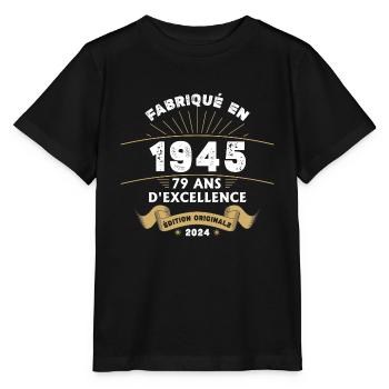 Made in 1945 79 Years of Original Excellence - Stanley/Stella MINI CREATOR Kids’ T-Shirt - black - Front - Mikhail (115cm)