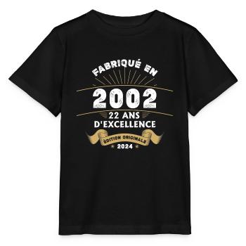 Made in 2002 22 years of original excellence - Stanley/Stella MINI CREATOR Kids’ T-Shirt - black - Front - Mikhail (115cm)
