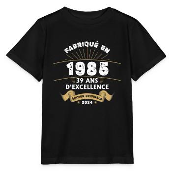 Made in 1985 39 Years of Original Excellence - Stanley/Stella MINI CREATOR Kids’ T-Shirt - black - Front - Mikhail (115cm)