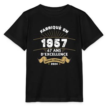 Made in 1957 67 Years of Original Excellence - Stanley/Stella MINI CREATOR Kids’ T-Shirt - black - Front - Mikhail (115cm)