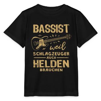 Lustiger Bassist Spruch Bass Basser E Bass - Stanley/Stella Kinder T-Shirt MINI CREATOR  - Schwarz - Vorne - Mikhail (115cm)