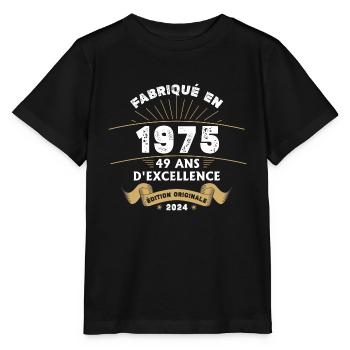 Made in 1975 49 Years of Original Excellence - Stanley/Stella MINI CREATOR Kids’ T-Shirt - black - Front - Mikhail (115cm)