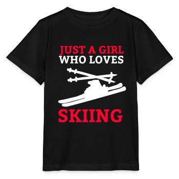 Ski Girl Skier Skiing Saying Skis - Stanley/Stella MINI CREATOR Kids’ T-Shirt - black - Front - Mikhail (115cm)