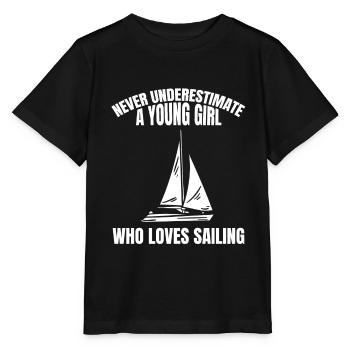 Sailing Woman Sailing Boat Boat Sailor Sailing - Stanley/Stella MINI CREATOR Kids’ T-Shirt - black - Front - Mikhail (115cm)