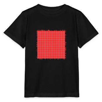 forme carrée rouge motif à carreaux croisés - T-shirt bio MINI CREATOR Stanley/Stella Enfant - noir - Devant - Mikhail (115cm)