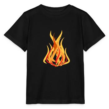 fire symbol heat warm - Stanley/Stella MINI CREATOR Kids’ T-Shirt - black - Front - Mikhail (115cm)