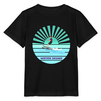 Sunset water skiing - Stanley/Stella MINI CREATOR Kids’ T-Shirt - black - Front - Mikhail (115cm)