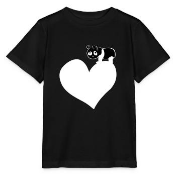 panda herz tierliebe bär - Stanley/Stella Kinder T-Shirt MINI CREATOR  - Schwarz - Vorne - Mikhail (115cm)