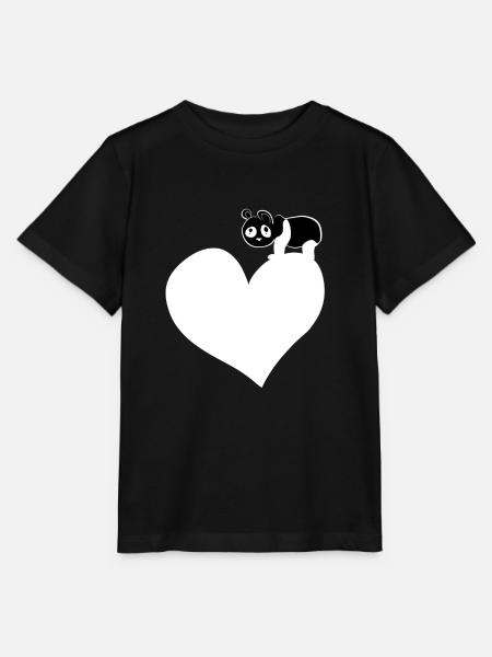 panda herz tierliebe bär - Stanley/Stella Kinder T-Shirt MINI CREATOR  - Schwarz