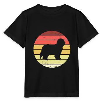 Bearded Collie Retro - Stanley/Stella Kinder T-Shirt MINI CREATOR  - Schwarz - Vorne - Mikhail (115cm)