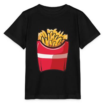 French fries - Stanley/Stella MINI CREATOR Kids’ T-Shirt - black - Front - Mikhail (115cm)