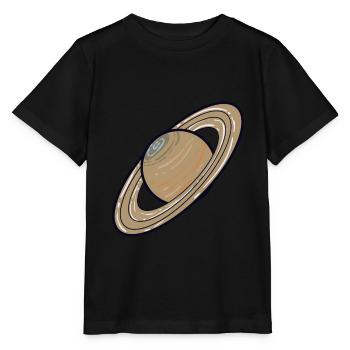 Planète du système solaire Saturne - T-shirt bio MINI CREATOR Stanley/Stella Enfant - noir - Devant - Mikhail (115cm)