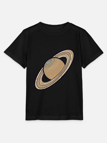 Sonnensystem Planeten Saturn - Stanley/Stella Kinder T-Shirt MINI CREATOR - Schwarz