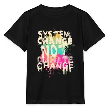 Changement de système - pas changement climatique - T-shirt bio MINI CREATOR Stanley/Stella Enfant - noir - Devant - Mikhail (115cm)