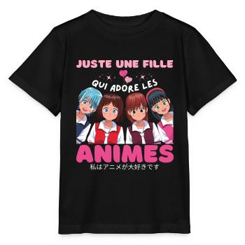 Une fille qui adore les anime humour manga cadeau - T-shirt bio MINI CREATOR Stanley/Stella Enfant - noir - Devant - Mikhail (115cm)