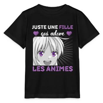 Une fille qui adore les anime humour manga cadeau - T-shirt bio MINI CREATOR Stanley/Stella Enfant - noir - Devant - Mikhail (115cm)