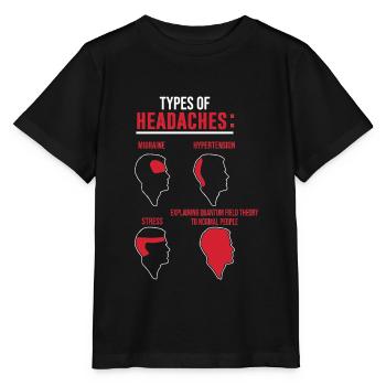 Physics Types of headaches Quantum Field Theory - Stanley/Stella MINI CREATOR Kids’ T-Shirt - black - Front - Mikhail (115cm)