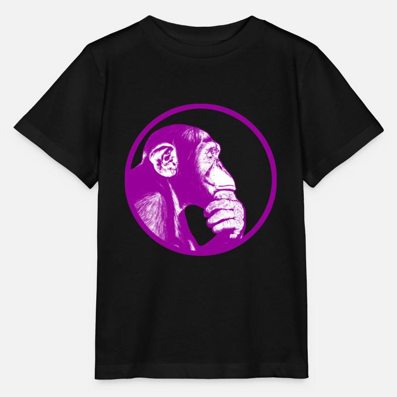 Denke nach Affe Schimpanse - Stanley/Stella Kinder T-Shirt MINI CREATOR  - Schwarz