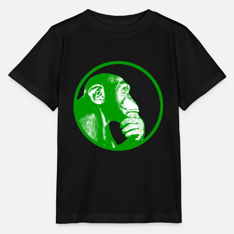 Denke nach Affe Schimpanse - Stanley/Stella Kinder T-Shirt MINI CREATOR  - Schwarz