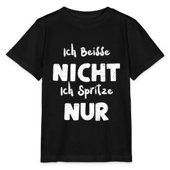 Ich Beiße Nicht Ich Spritze Nur - Stanley/Stella Kinder T-Shirt MINI CREATOR  - Schwarz - Vorne - Mikhail (115cm)