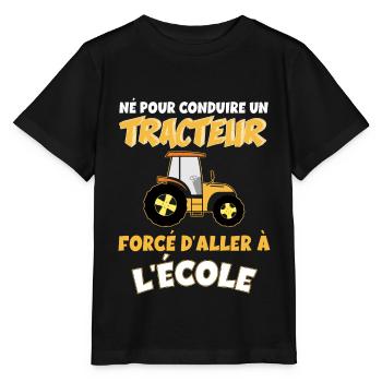 Tracteur Anniversaire Garçon - T-shirt bio MINI CREATOR Stanley/Stella Enfant - noir - Devant - Mikhail (115cm)