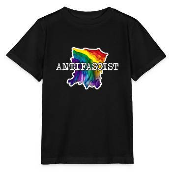Antifa antifascistes arc-en-ciel - T-shirt bio MINI CREATOR Stanley/Stella Enfant - noir - Devant - Mikhail (115cm)